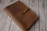 yellow brown leather day binder planner