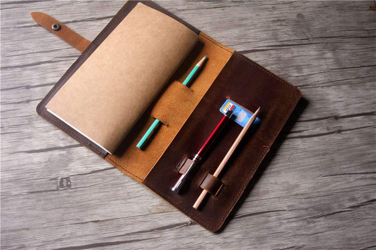 engraved leather traveler's notebook