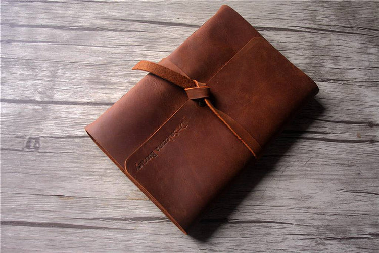 brown leather high school memory book album