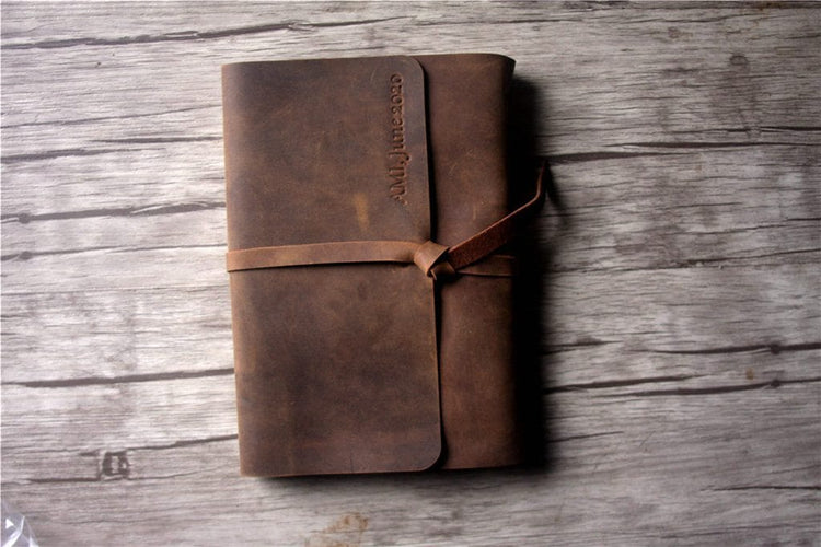 personalized leather bridal memory album book