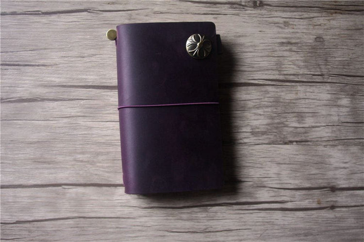 personalized purple leather travelers notebook journal