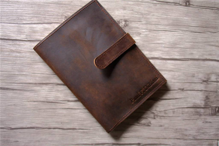 engraved leather art journal cover notebook holder