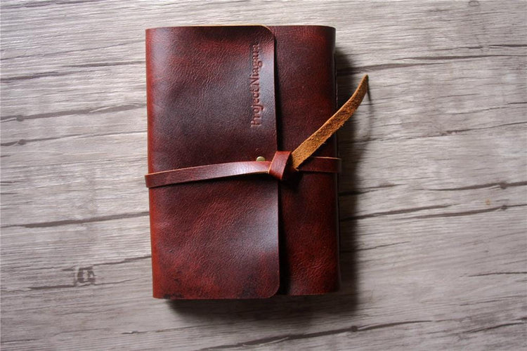 leather wedding guest book sign