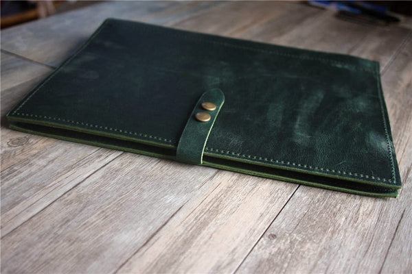 leather zipper organizer green