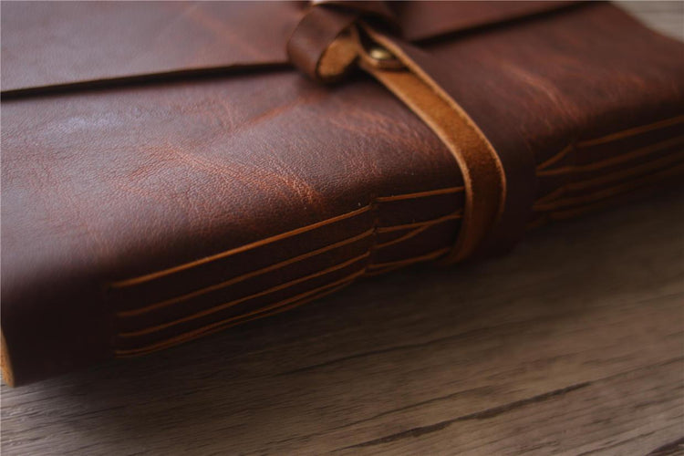 Personalized oilded Leather Photo Guest Book