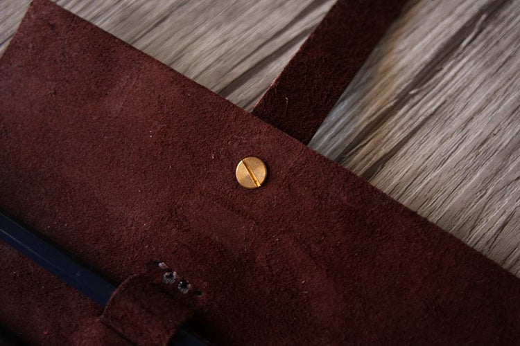 leather pencil holder case