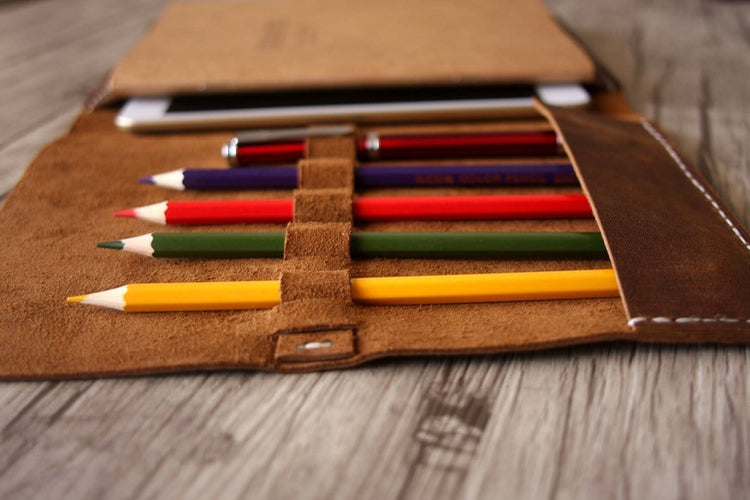 custom brown leather kindle e reader case sleeve