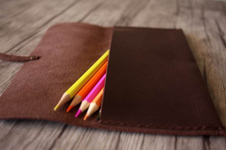 leather pencil holder