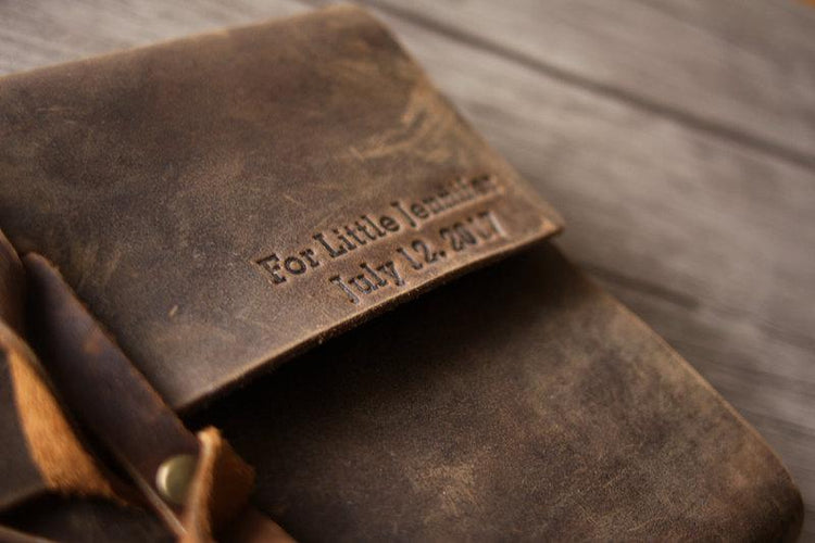 genuine leather photo album with vintage design