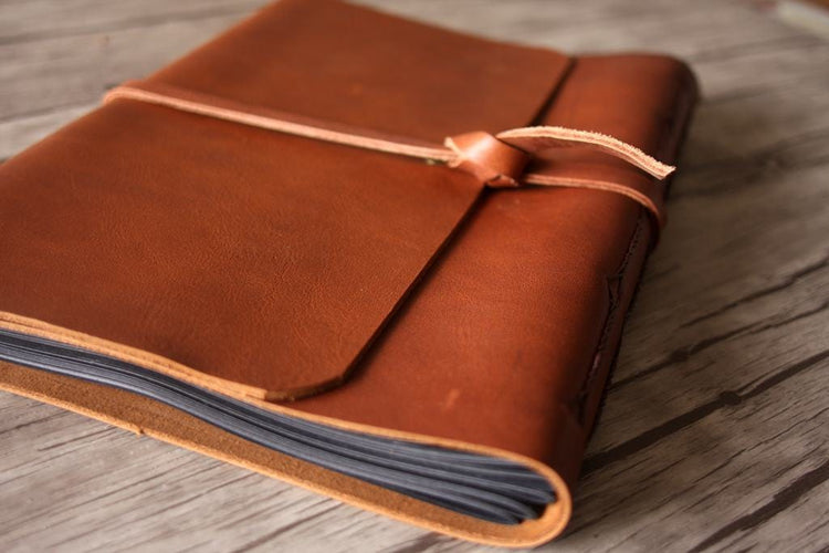 leather bound birthday party guest book ideas