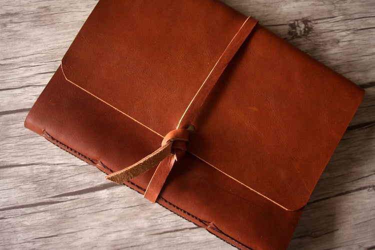 personalized leather birthday party guest book