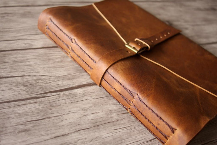 embossed yellow leather guest book