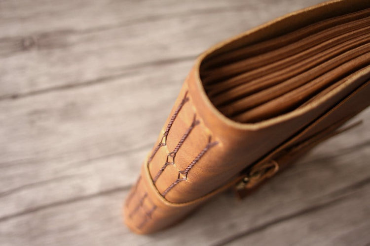 handcrafted leather wedding guest books