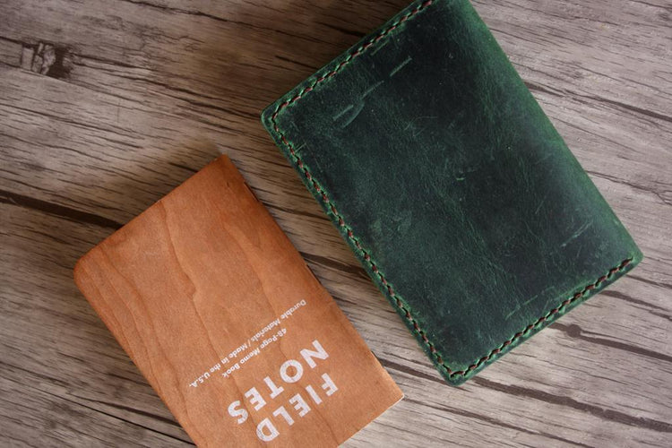 rustic green passport holder