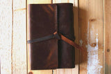 brown leather creative photo guest book album