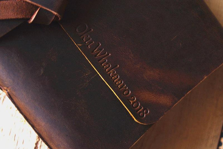 handmade brown creative guest book for photos