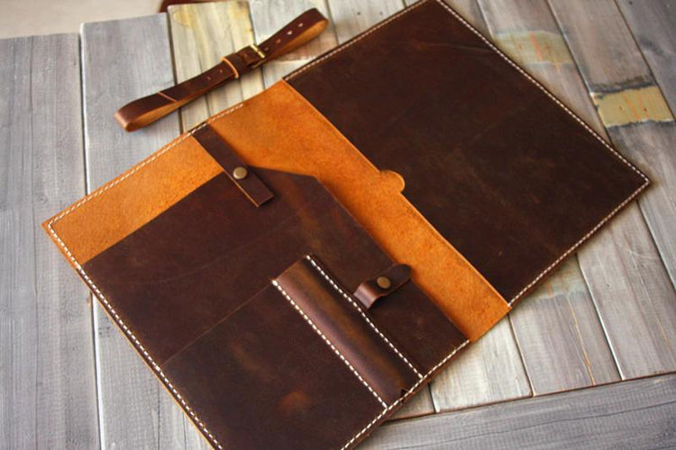 handmade leather macbook air laptop sleeve