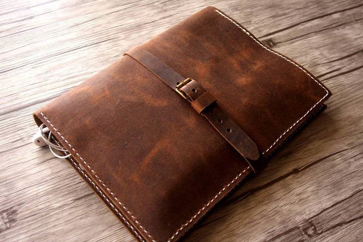 personalized brown brown leather ipad case cover
