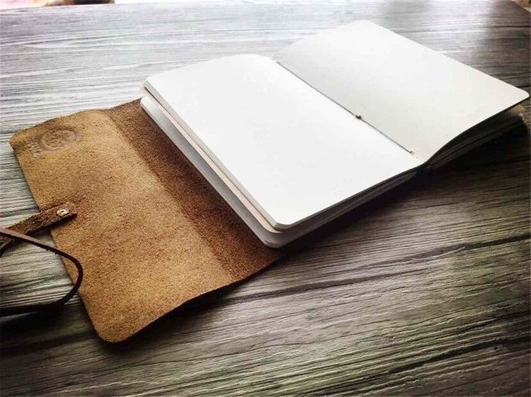 blank leather notebook