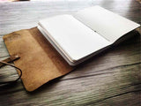 Blank Paper Inside Embossed Leather Pocket Journal Notebook