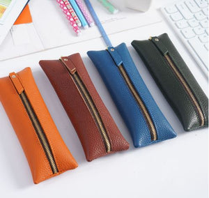 Leather Zippered Pencil Cases