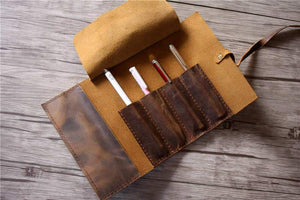 Personalized Leather Pencil Cases & Pen Pouches