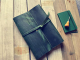 Refillable Green Leather Journal For men