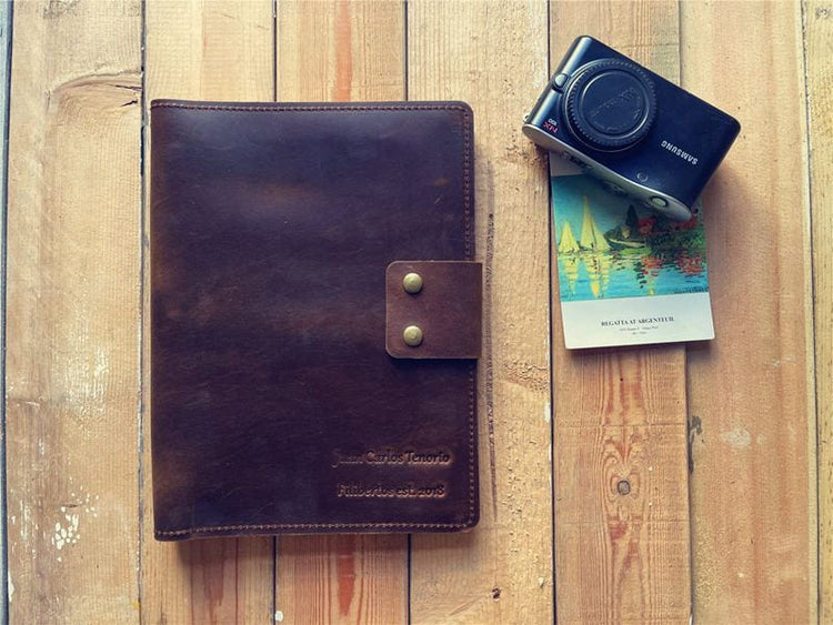 Personalized Vintage Distressed Brown Refillable Leather Journal