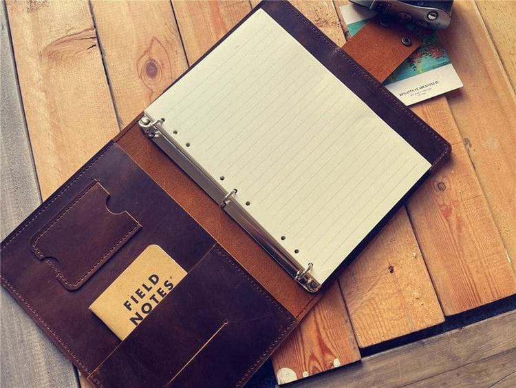 a4 Personalized Vintage Brown Refillable Leather Journal