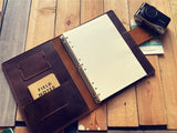 Personalized Vintage Brown Refillable Leather Journal Blank Paper