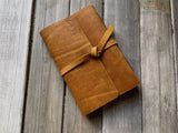 Vintage Yellow Leather Bound Sketchbook Journal