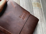 A4 Personalized Coffee Leather Bound Journal