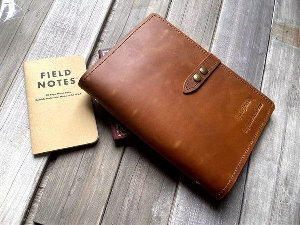 Leather Ring Binder Refillable Journal Notebook