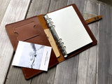 Personalized Leather Ring Binder Refillable Journal Notebook