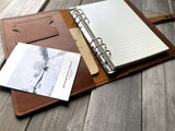 Large Leather Ring Binder Refillable Journal Notebook