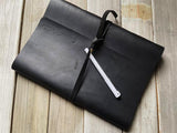 Personalized Black Leather Wrap Journal
