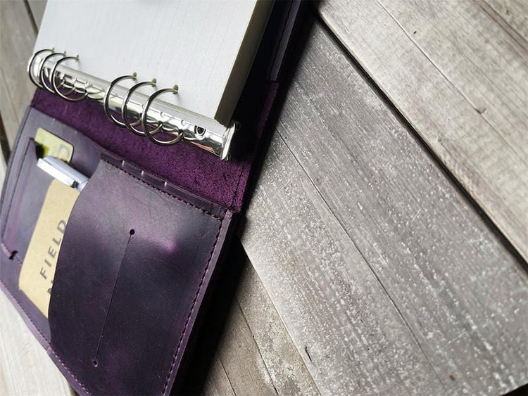 Custom Purple Refillable Leather Journal For Her