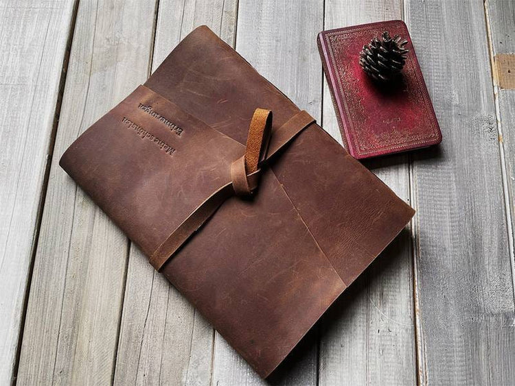 Distressed Leather Hiking Journal Personalized