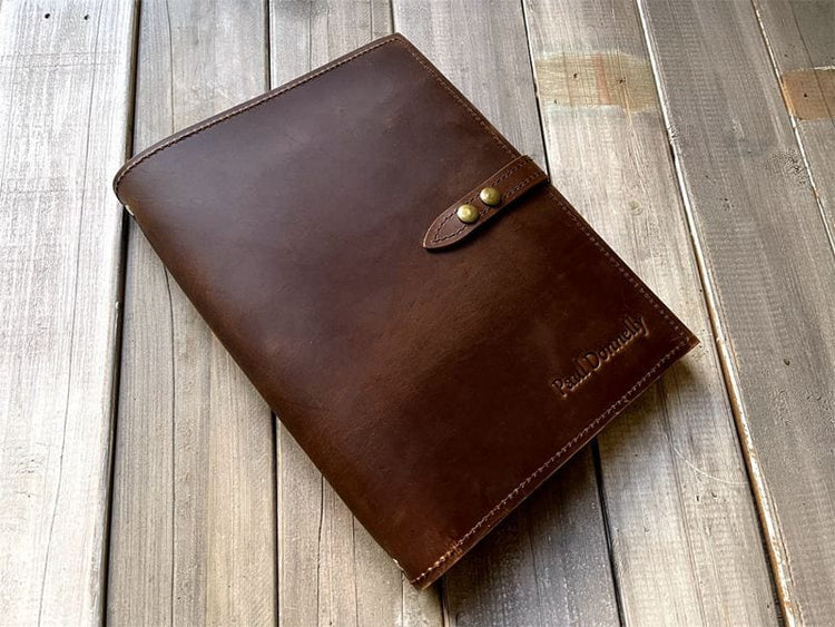 Large Personalized Refillable Leather Journal Binder Folio