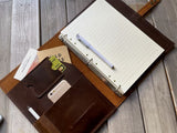 Mens Personalized Refillable Leather Journal Binder Folio