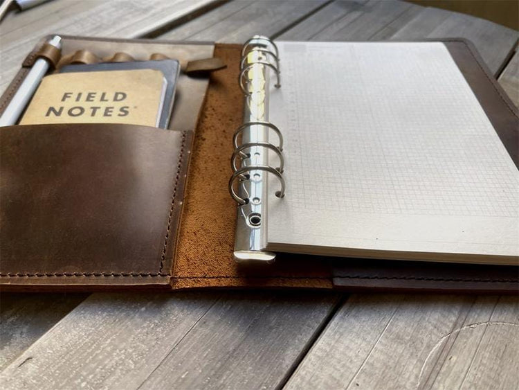 Mens Custom Brown Leather Journal Notebook