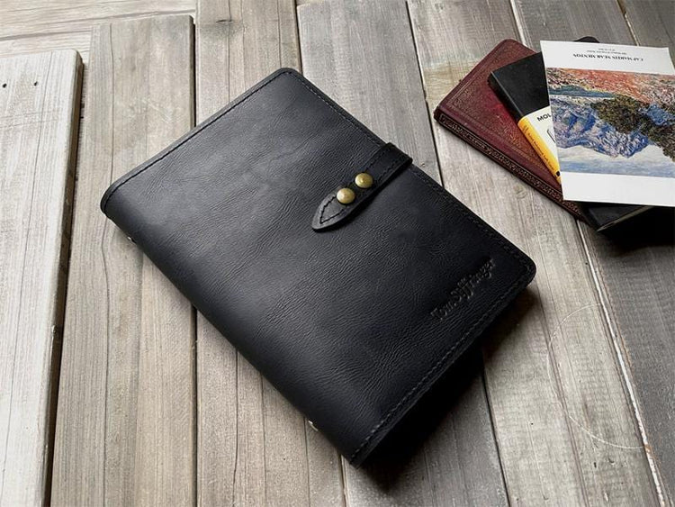 Large Refillable Black Leather Journal