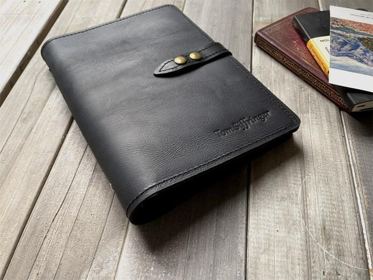 A4 Refillable Black Leather Journal