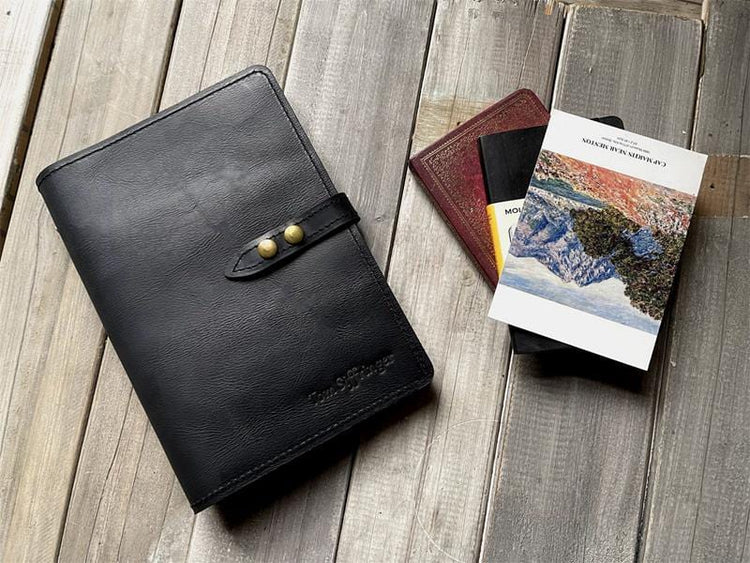 Handmade Refillable Black Leather Journal