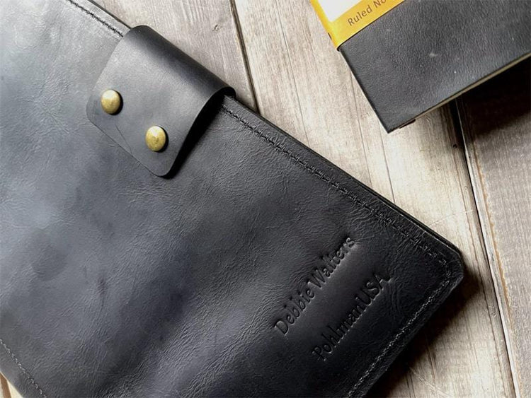 Personalized Black A4 Leather Journal