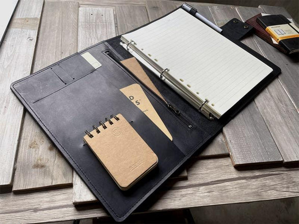 Personalized Black A4 Leather Journal