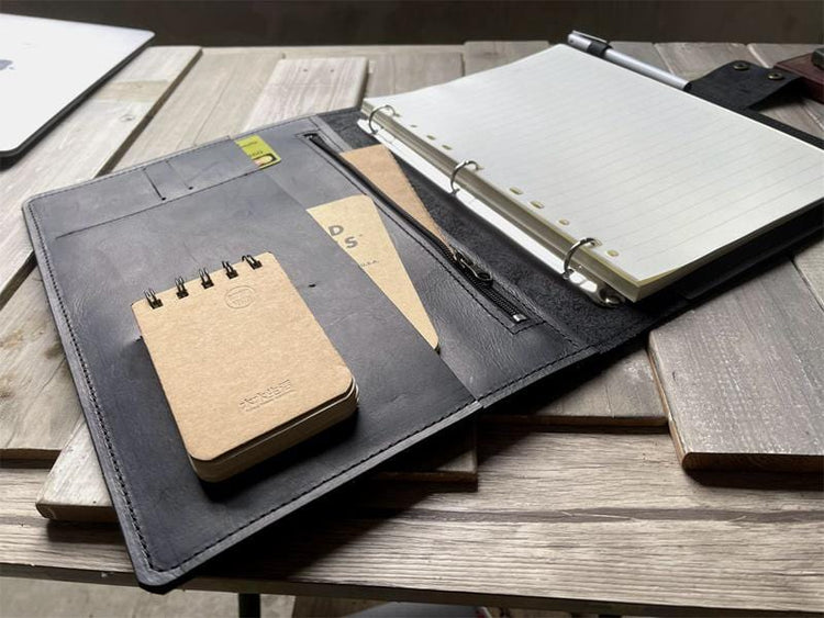 Personalized Black A4 Leather Journal For Her