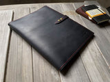 Custom Black Leather Case Sleeve for Macbook Pro Air 14 15 16 M2 M3