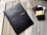 Mens Black Leather Case Sleeve for Macbook Pro Air 14 15 16 M2 M3