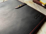 Engraved Black Leather Case Sleeve for Macbook Pro Air 14 15 16 M2 M3